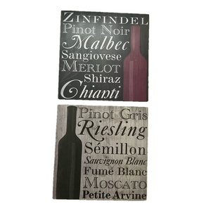 Wine-Themed Wall Art Set tan and black